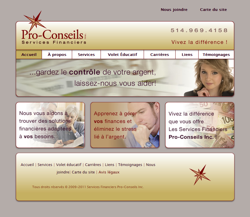Pro Conseils Web Site - Home Page